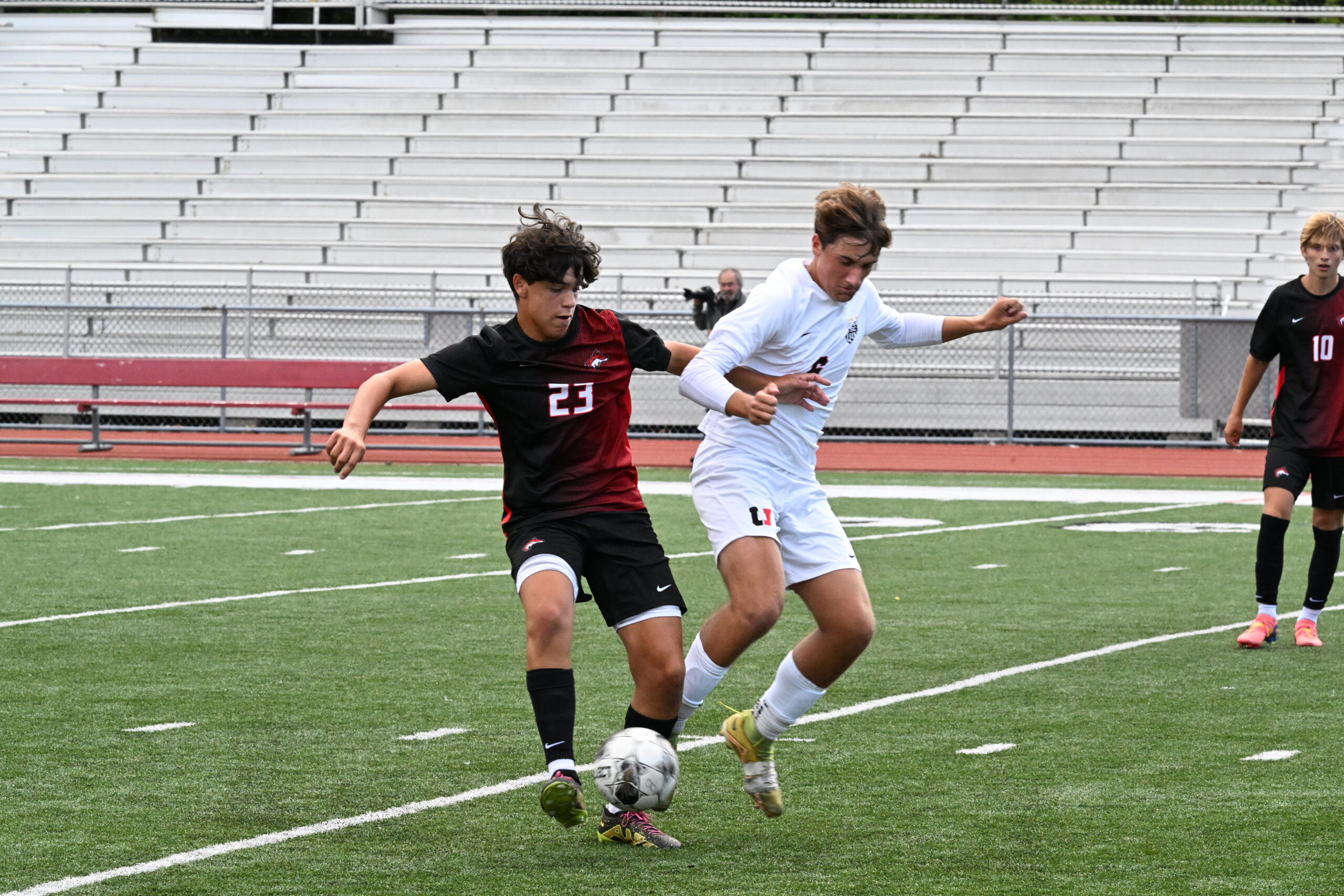 Boys' soccer action