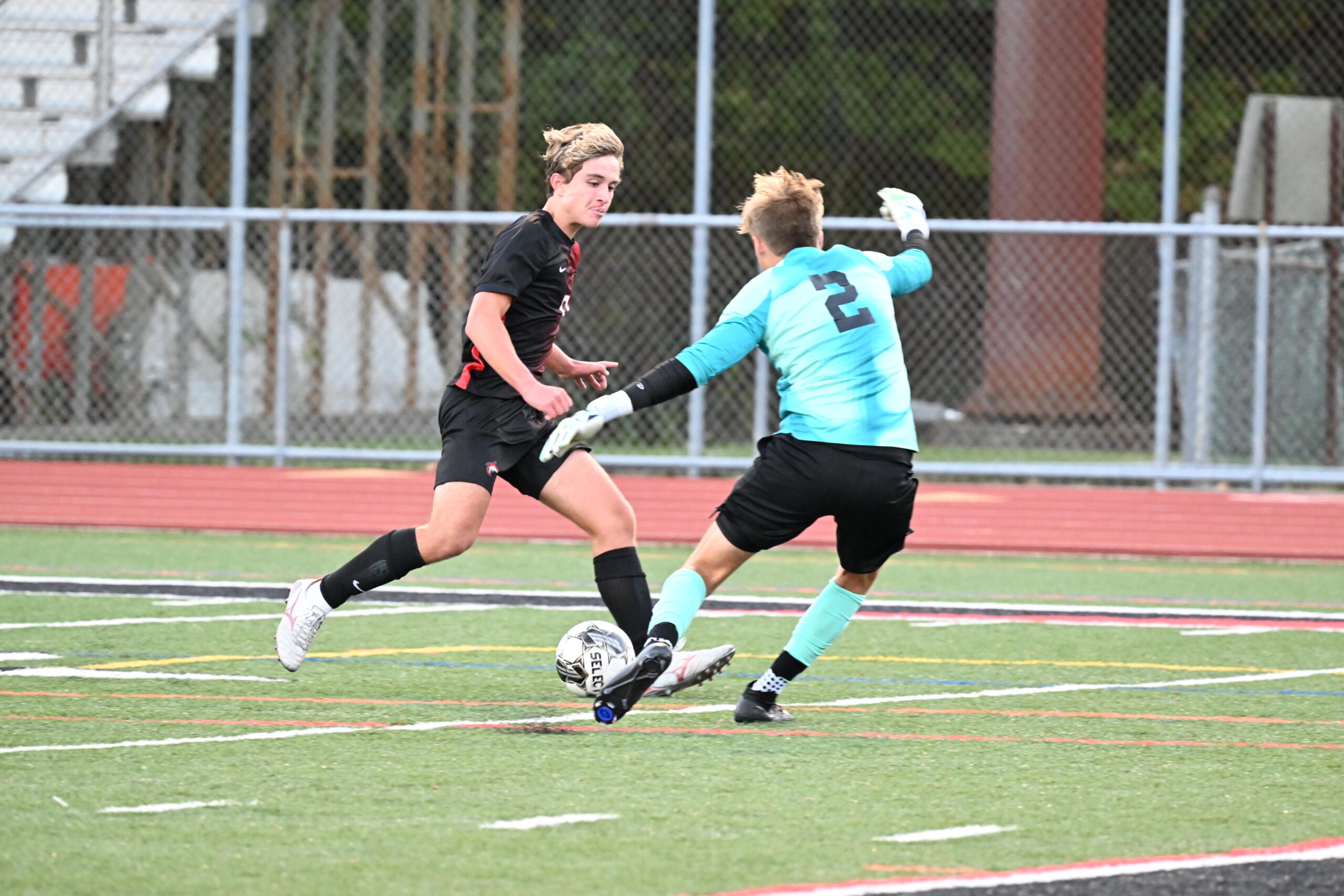 Boys' soccer action