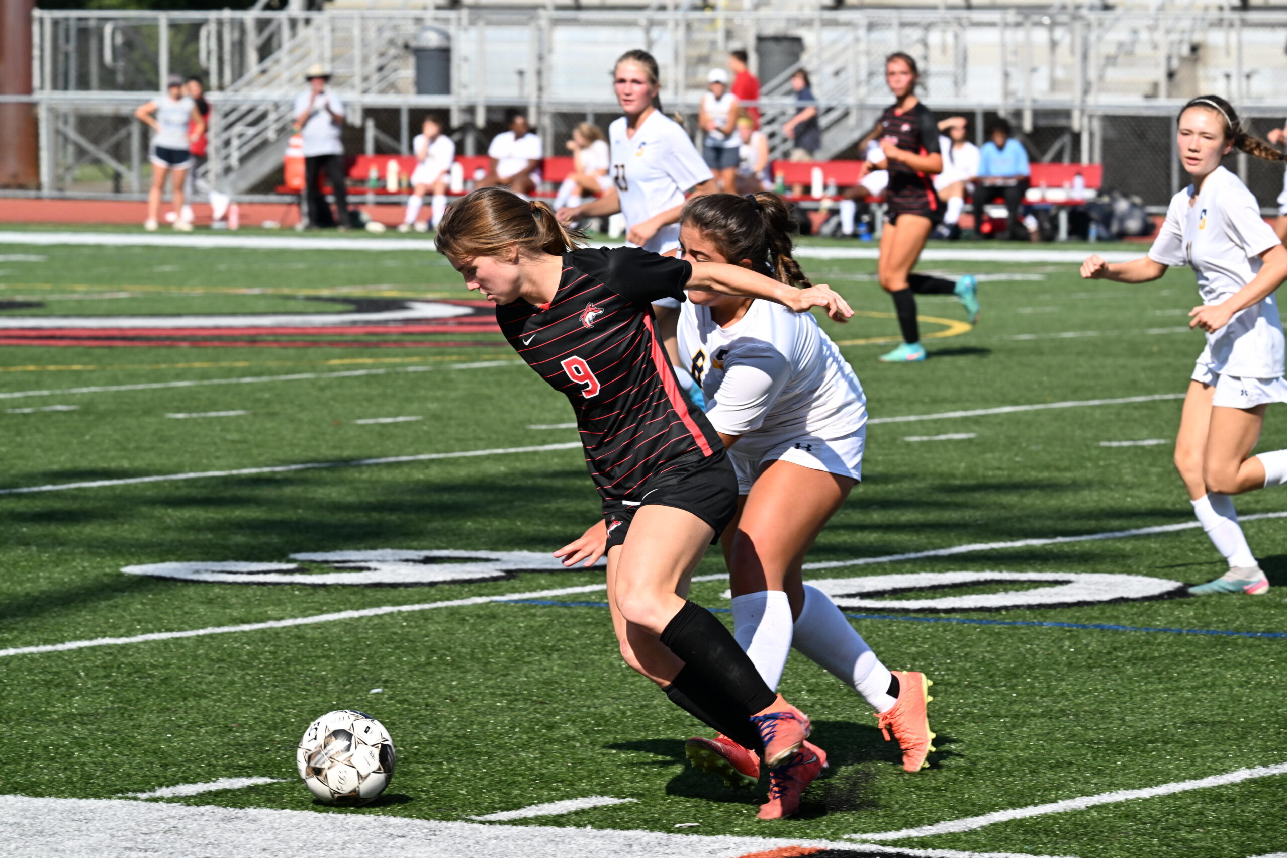 Girls' soccer action